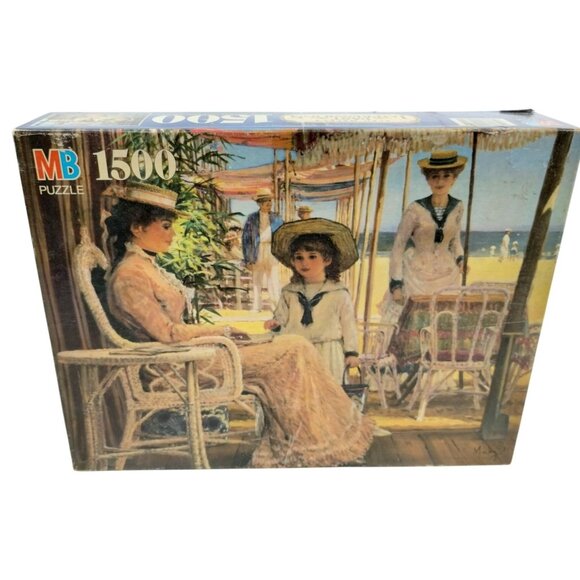 Vintage 1500 Piece Past Impressions Intimate Moment Beach Scene Jigsaw Puzzle - Picture 1 of 12